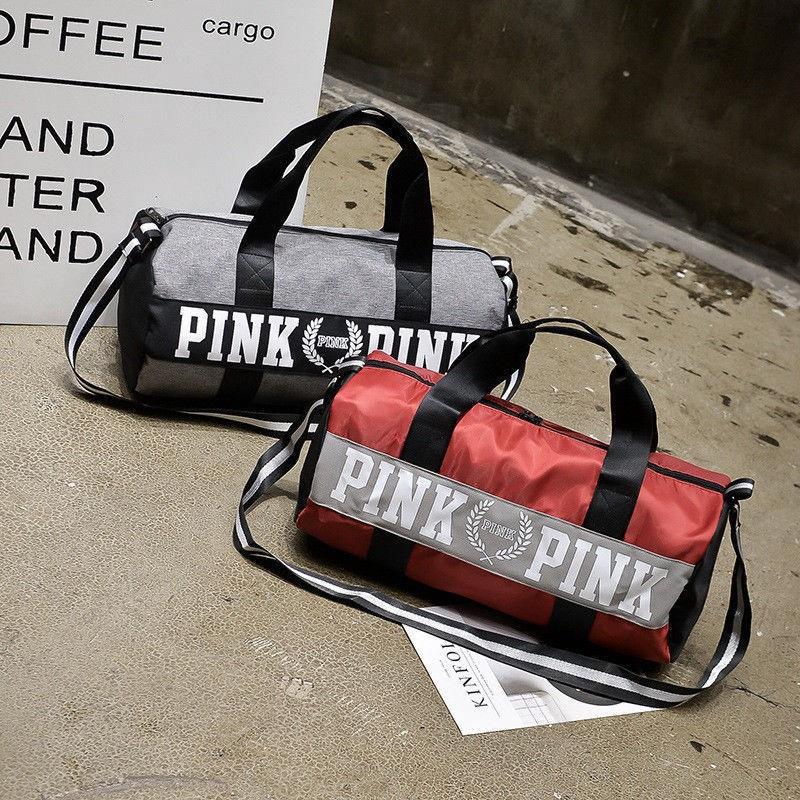 Victoria's Pink Różowa Płócienna Torba Duffle na Jogę o Ponadczasowym Designie do Szkoły i na Siłownię