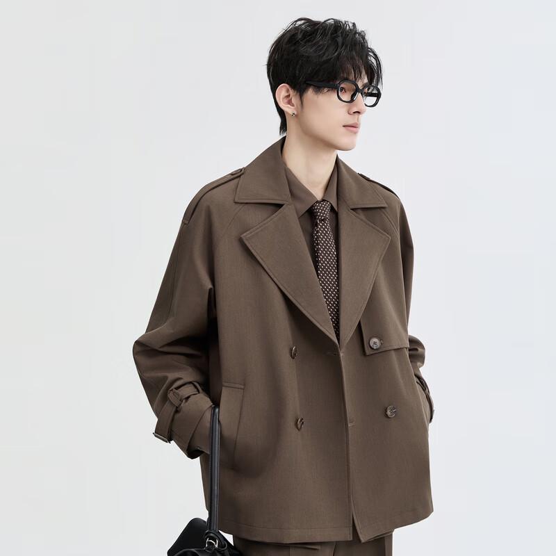Men's British Style Double-Breasted Fall Trench Coat