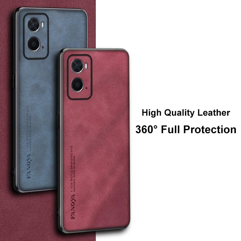 Luksusowe etui na telefon ze skóry PU dla OPPO A36 A76 A96 4G Tylna osłona Matowa Odporna na wstrząsy Pełna ochrona Silikonowe etui dla OPPO A96 5G