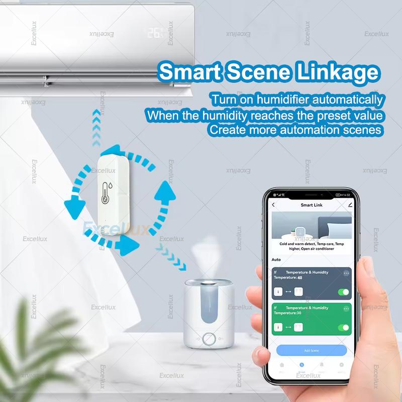 Zigbee Temperature And Humidity Sensor App Remote Monitor Indoor Thermometer Hygrometer Smart Home Works With Zigbee Gateway