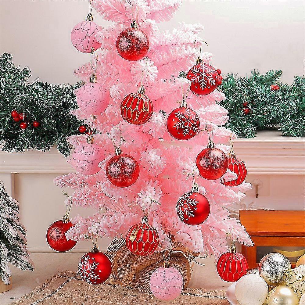 16pcs Christmas Sphere Ornament Collections Unique Christmas Tree Hanging Baubles Ornament For Seasonal