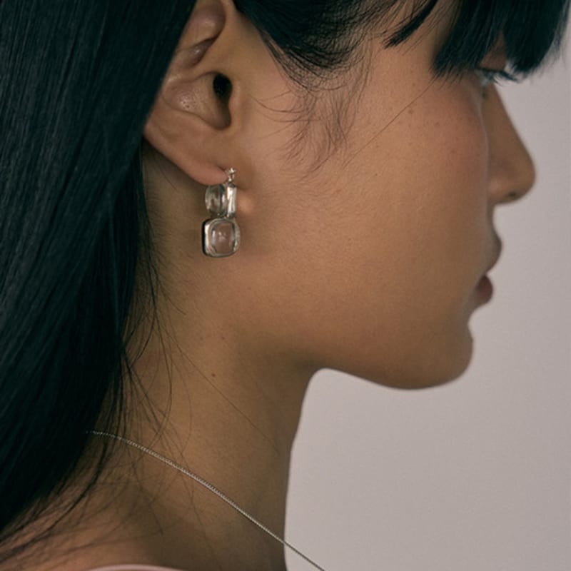 

NEBR Square Water drop Silver