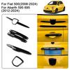 ABS Carbon Fiber Style Car Badge Frame Door Handle Trunk Button Cover for Fiat 500 Abarth 595 695 2008 2009 2010 2011 2012-2024