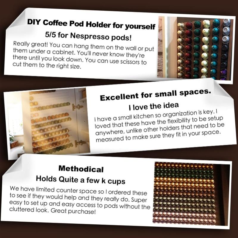 Koffiecapsulehouder Doe-het-zelf Plakbare Koffiepads Opslag Aanrecht Gemonteerde Koffiepads Houder Voor Nespresso Zwart