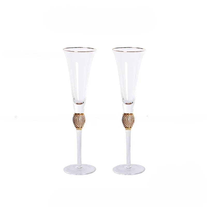 2pcs Light Wind · No Light Luxury Phnom Penh Crystal Glass Wine Glass Cocktail Champagne Glass Decanter Set