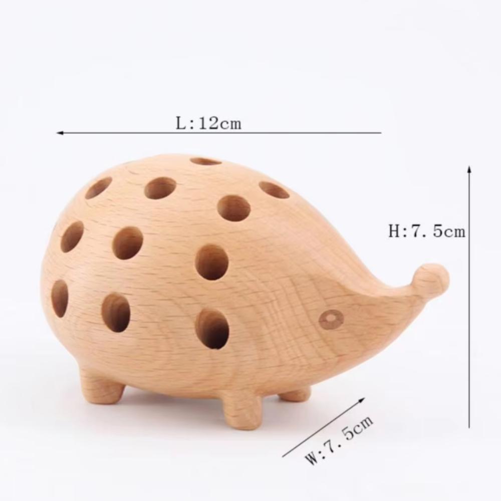 Wooden Art Hedgehog Pen Holder Creative Pen Container Pencil Stand Set  Art and Craft