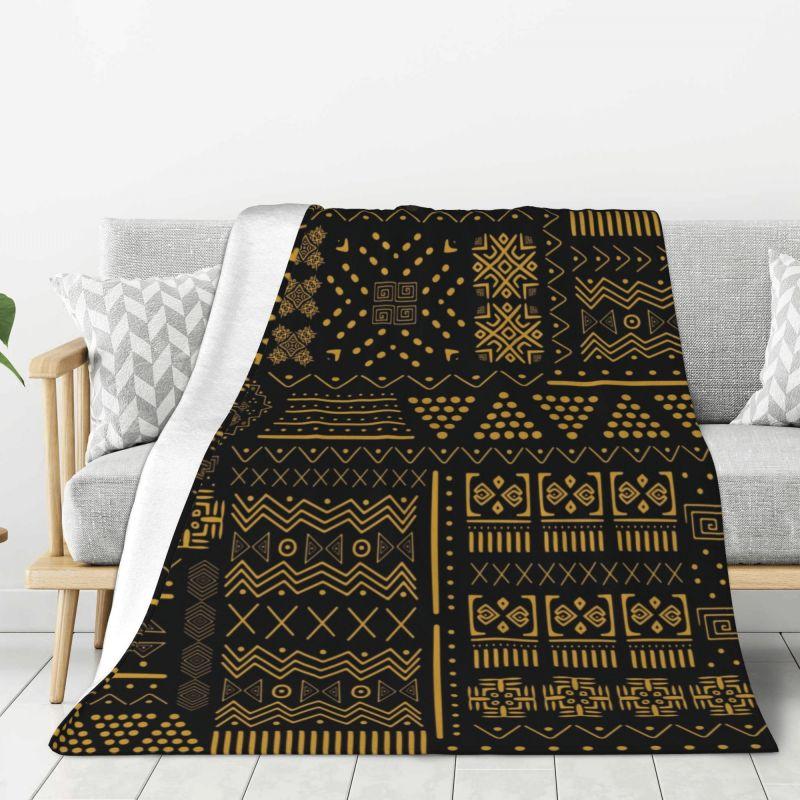 Maßgeschneiderte ultraweiche Fleece-Afrikanische Schlammtuch Bogolan Decke Warme Flanell-Stamm-Ethnisch-Böhmische Muster Decken Sofa Steppdecke