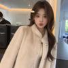 New winter casual temperament long loose coat imitation mink hair thickened warm coat