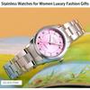 SKMEI Women's Classic Analog Quartz Watch Silver Stainless Steel Waterproof Casual Simple Design