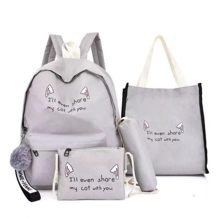 Casual Student Bookbag With Breathable Back System And Letter Print Design