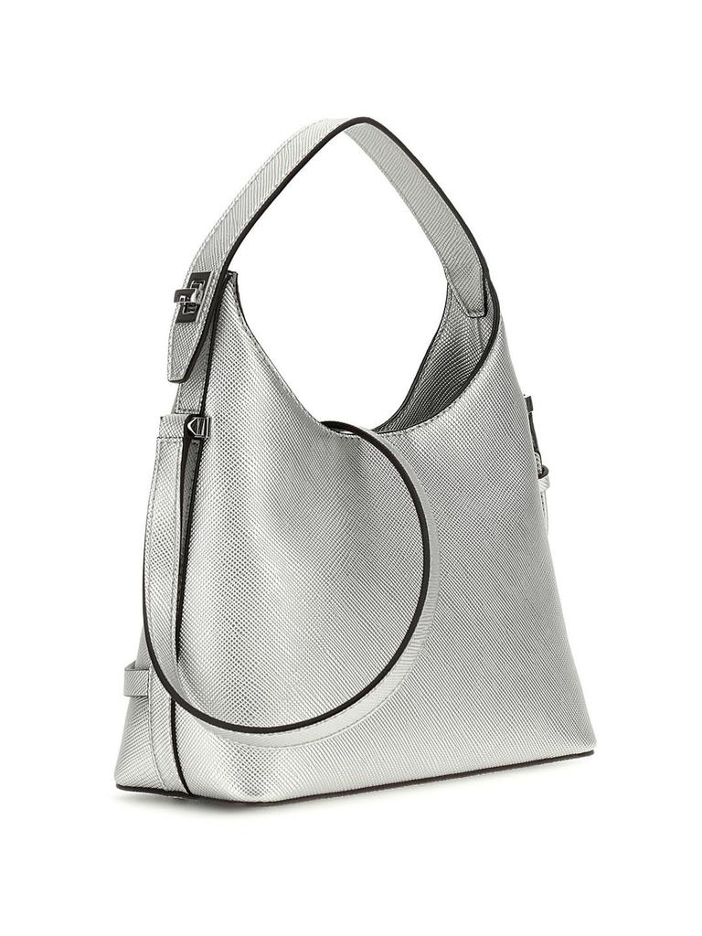 Guess Rosalba Small Hobo Crossbody Shoulder Silver Women's Bag,