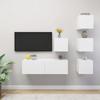 Exclusive House - 5-Piece TV Stand Set White Engineered Wood