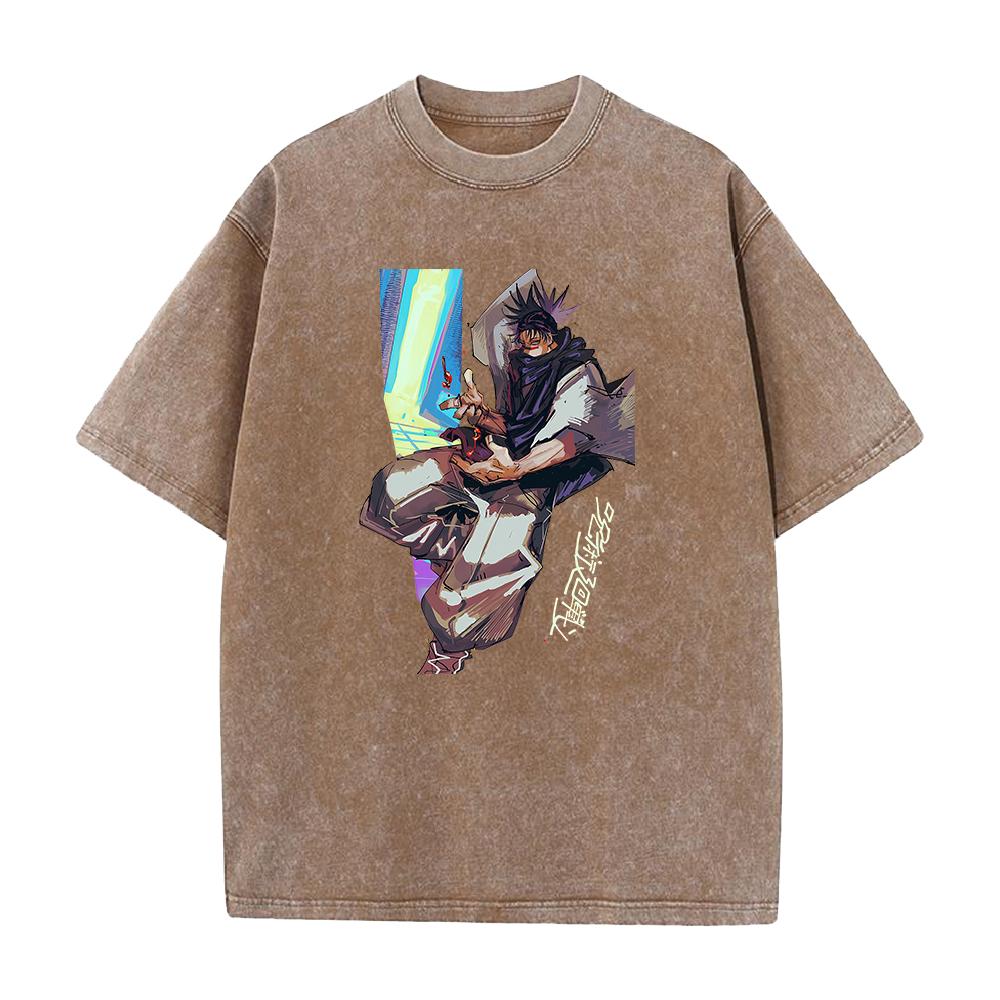Anime Jujutsu Kaisen Choso Cool Printed T Shirt Men Manga Casual Tshirts Washed Cotton Tee Harajuku Male Vintage Loose T-shirt