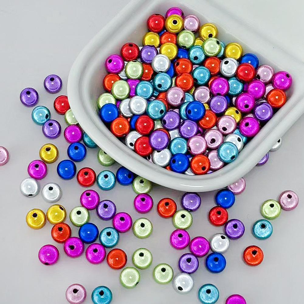 Color Dream Reflective Laser Acrylic Round Beads Diy Bracelet Necklace Accessories Handmade Jewelry Materials