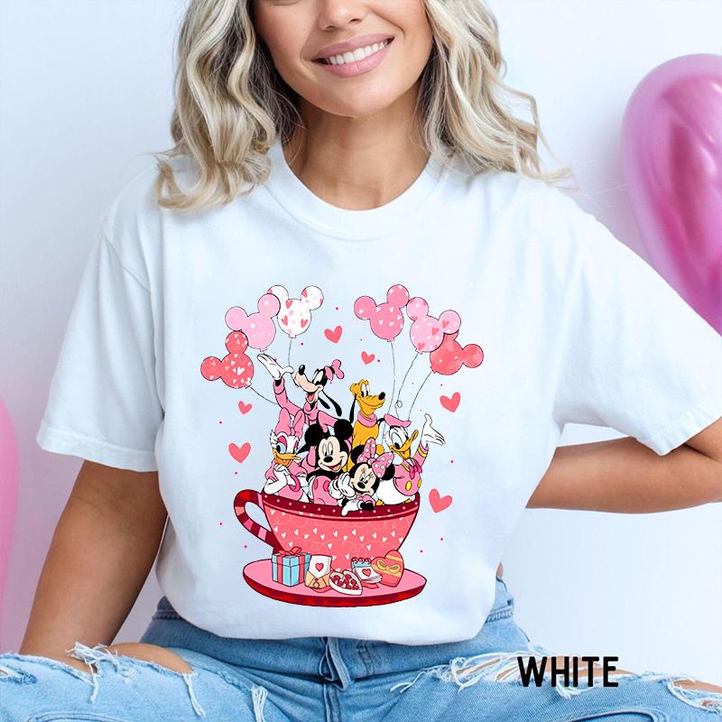 Valentine Day and Friends Printed Womens Summer Fashion TShirt Pure Cotton Short Sleeve Casual Top Holiday Gift