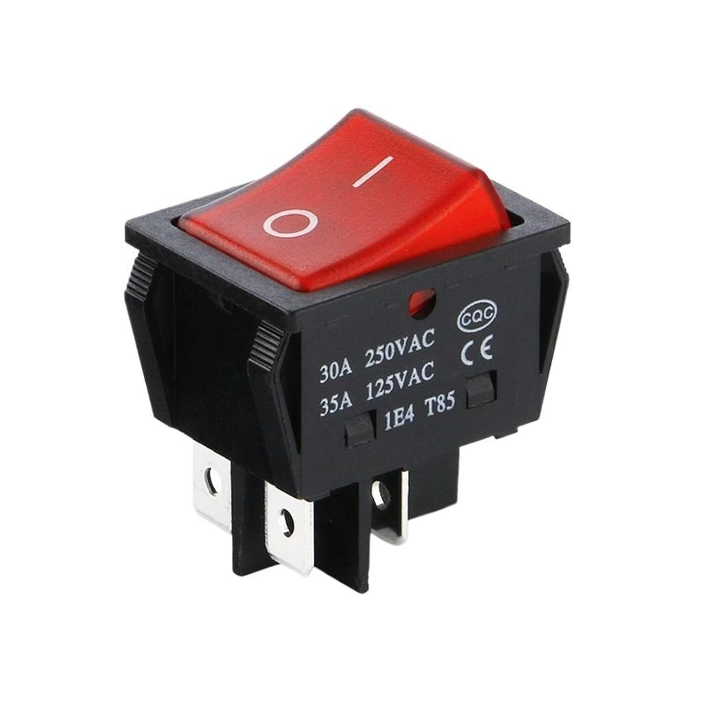 1PCS 30A High Current Plastic Rocker Switch 30A 250VAC 4PIN 6PIN(Red 6pin)
