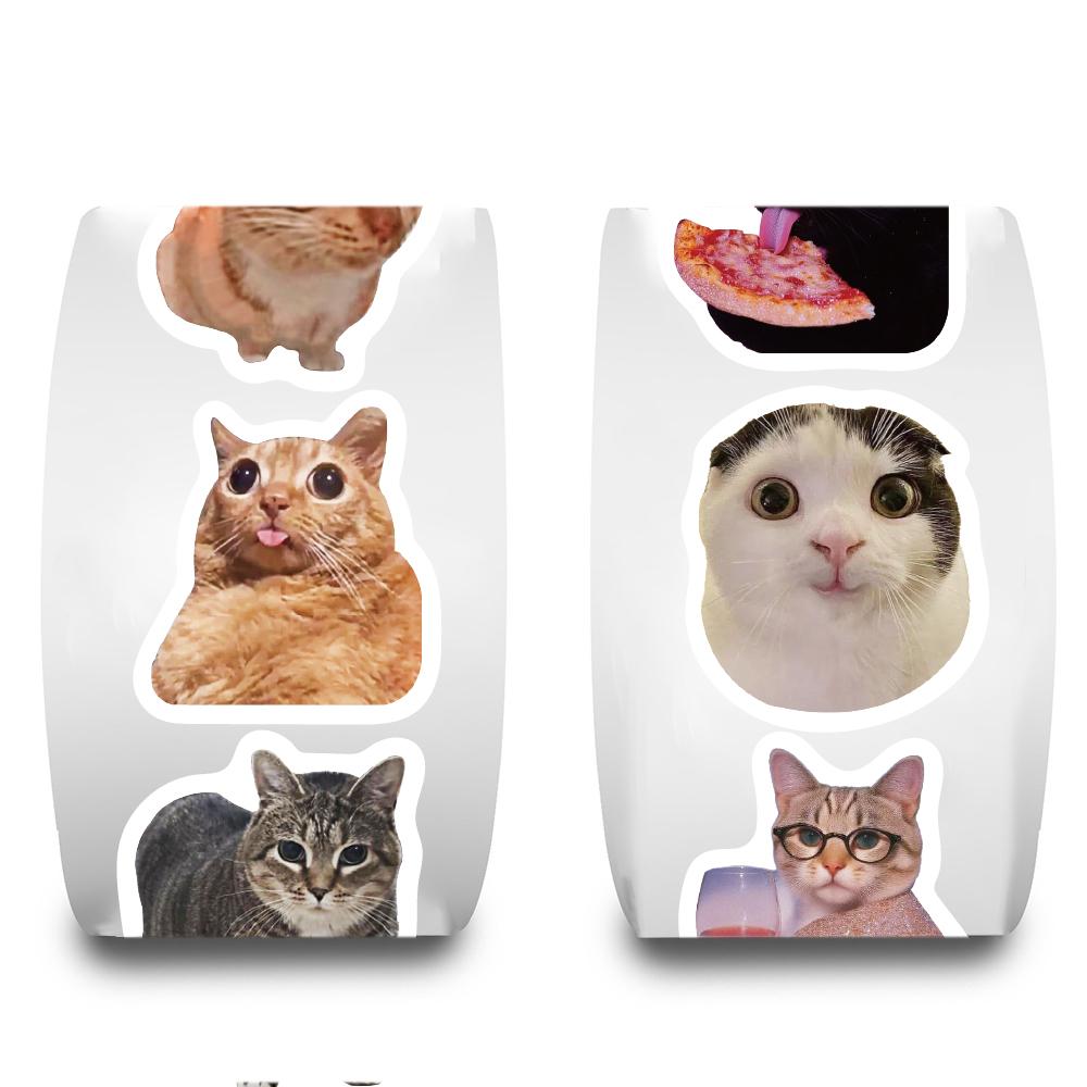 500PCS Cute Cat Roll Stickers Nostalgia Laptop Luggage Harajuku Personalized Coffee Phone Art Landscape Skateboard Sticker
