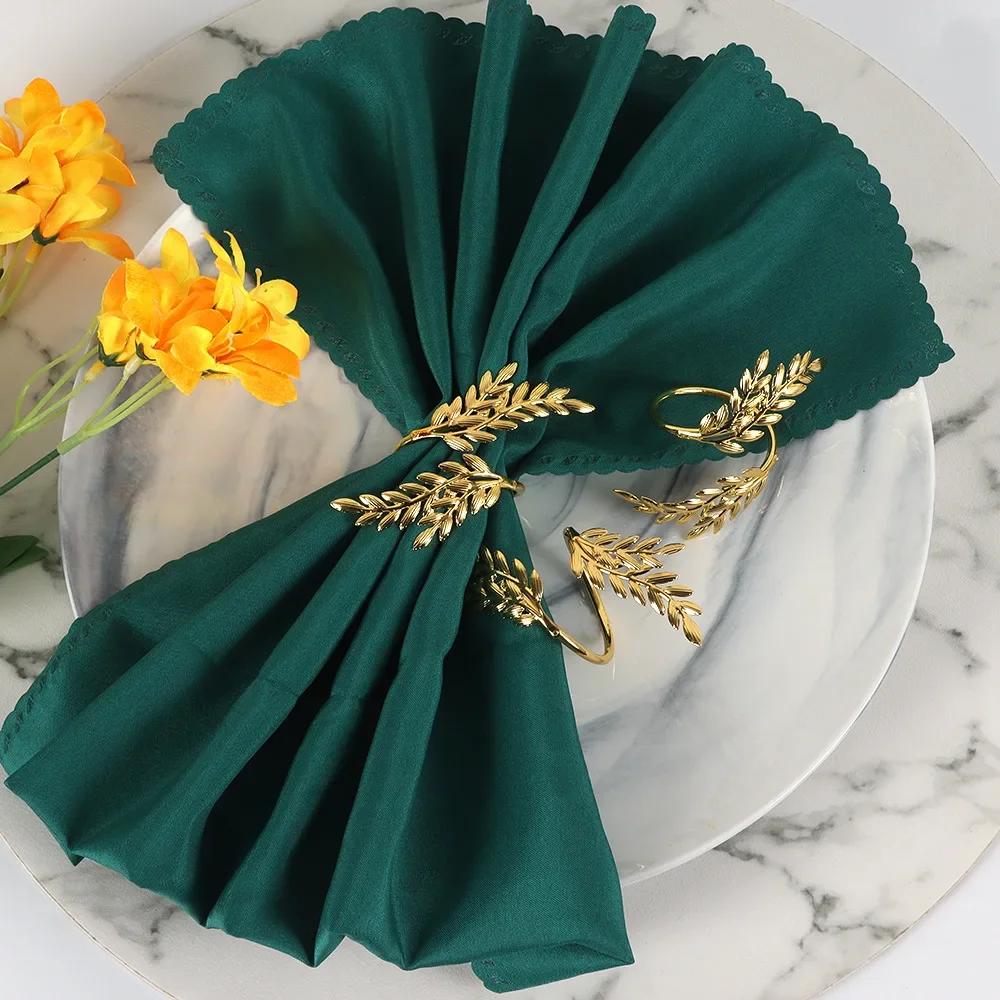 Gold Leaf Napkin Rings Fall Napkin Holder for Christmas Thanksgiving Wedding Dinnig Table Decoration napkin holder