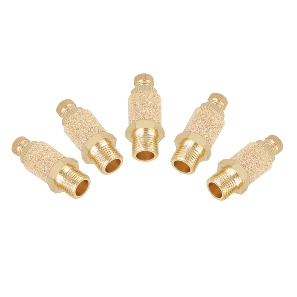 5pcs Set Brass Pneumatic Muffler Silencer Air Flow Speed Control 1 8 BSP Valve