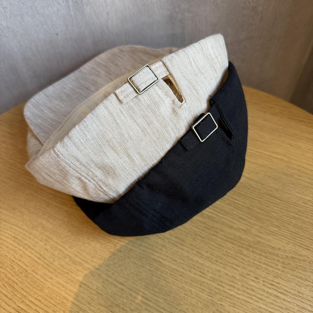 Vintage Cotton Linen Cap With Adjustable Fit For Summer Sun Protection