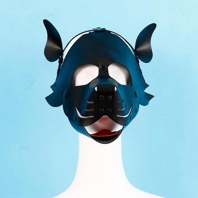 Juego de rol Capucha de Cachorro Máscaras de Neopreno Bozal Cosplay para Adultos Juegos Pu Moda Cara Cubierta para la Cabeza Juguete Chico Disfraz Sexy Bar Fiesta