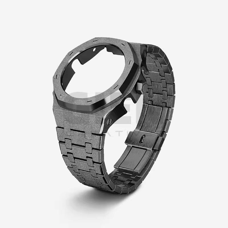 Voor Casio G-SHOCK Farm Oak GA2100/GA2110 Roestvrij Staal 316L Frost Goud Band Set GA-2100 GA-B2100 Metalen Kast Band Armband