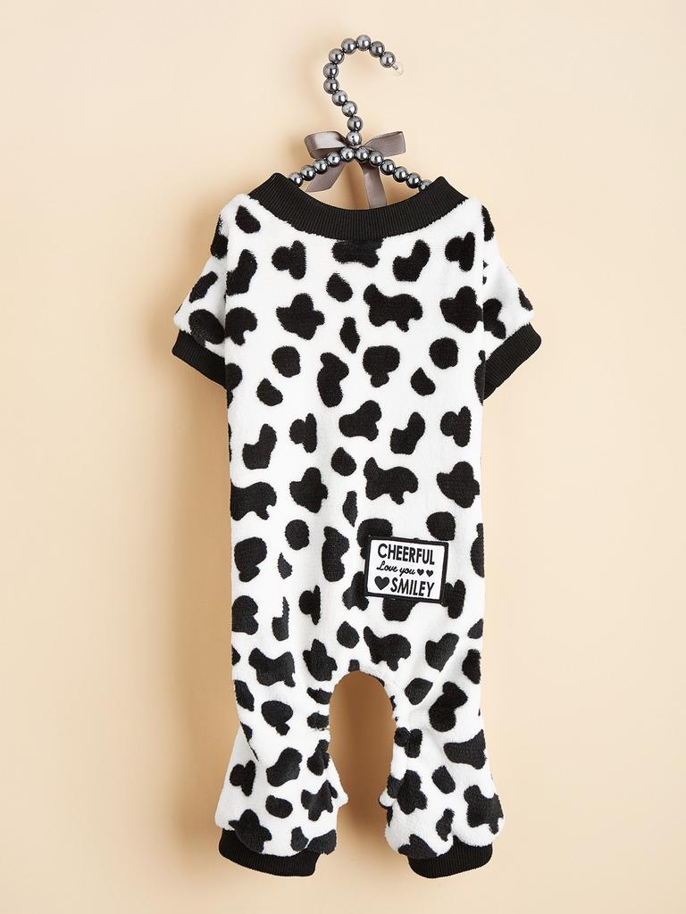 Dog Pajamas Pjs Spring Summer Dog Clothes for Small Dogs Girl Boy , Cow Stripes Pattern Puppy Clothes Doggie Onesies Cat Pet