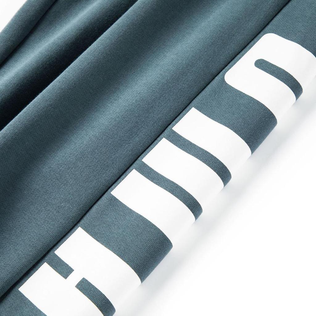 Puma Side Letter Print Drawstring Cuffed Knit Sports Pants Men Bottoms Navy 536789-42