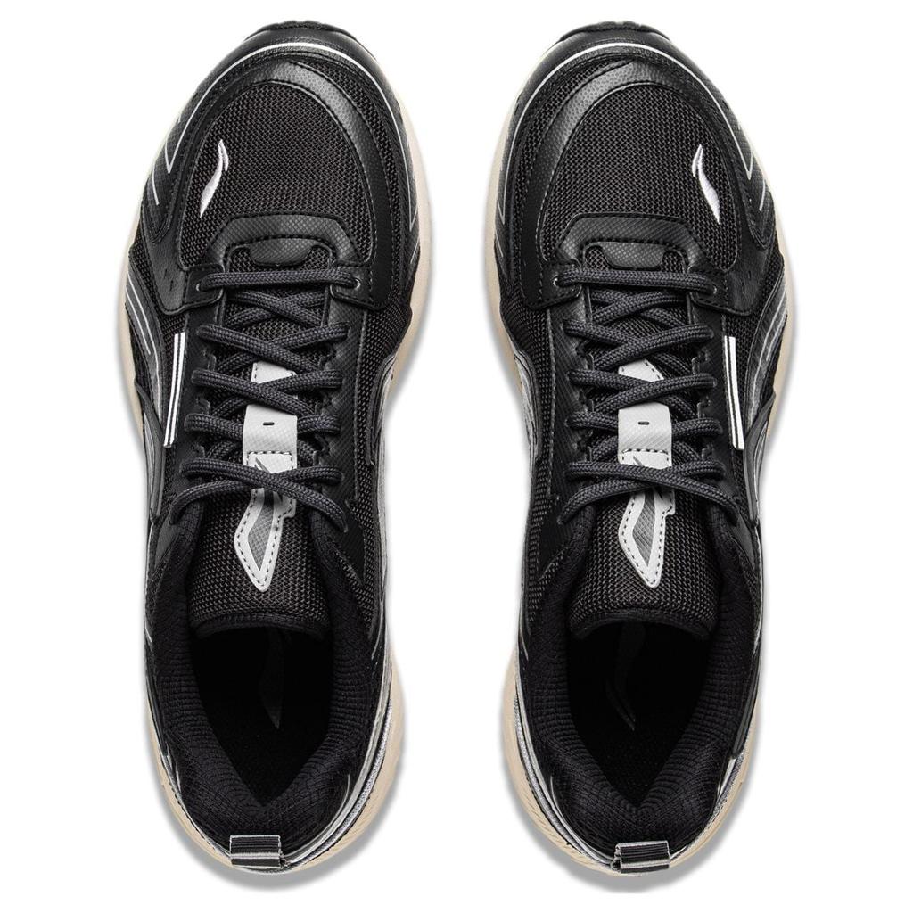 Li Ning Fuyao 1.5 Fabric Cushioning Slip Resistant Abrasion Resistant Low Top Running Shoes Men's Night Black ARXU013-4