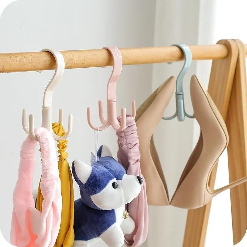 2Pcs Multifunctional Clothing Storage Rack Hook Hanger Hangers for Clothes Scarf Belt Storage Coat Hanger Kitchen Organizer