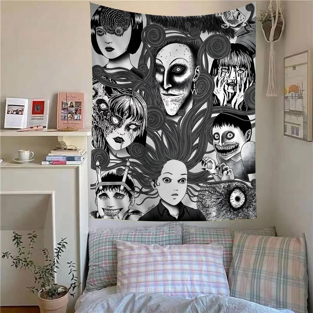 Japan Anime JJunji Ito Anime Wandteppich Günstiger Hippie Wandbehang Böhmische Wandteppiche Mandala Heimdekoration