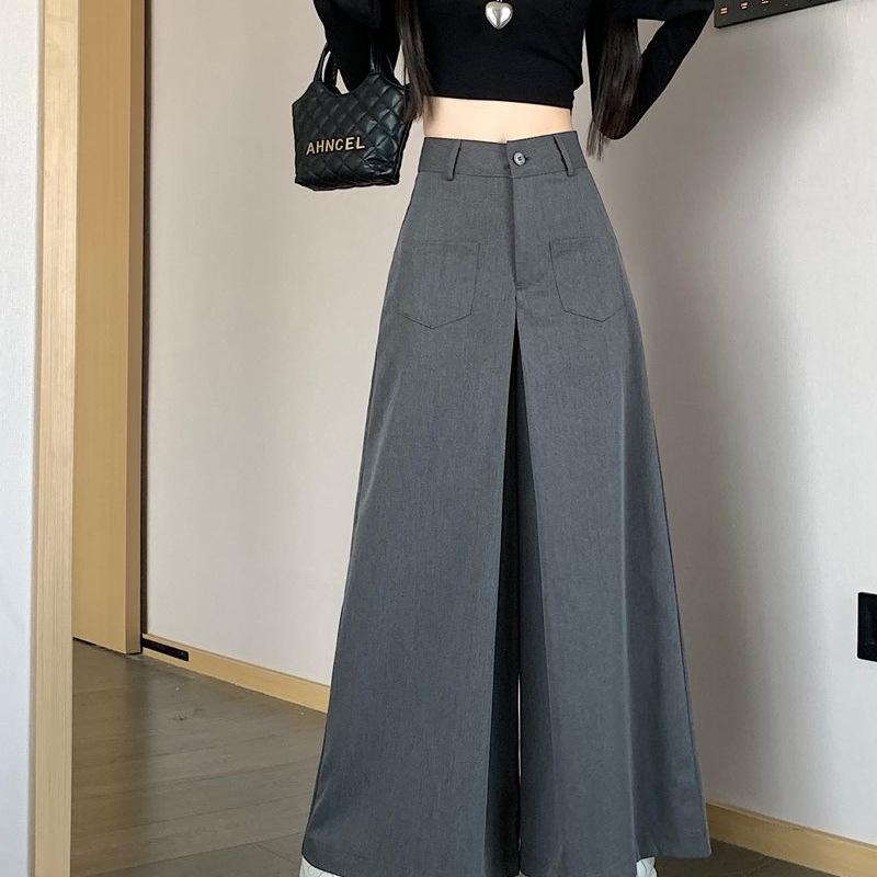High-Waisted Women's Culottes: Spring & Autumn Wide-Leg Drape Suit Pants, Slimming & Casual.