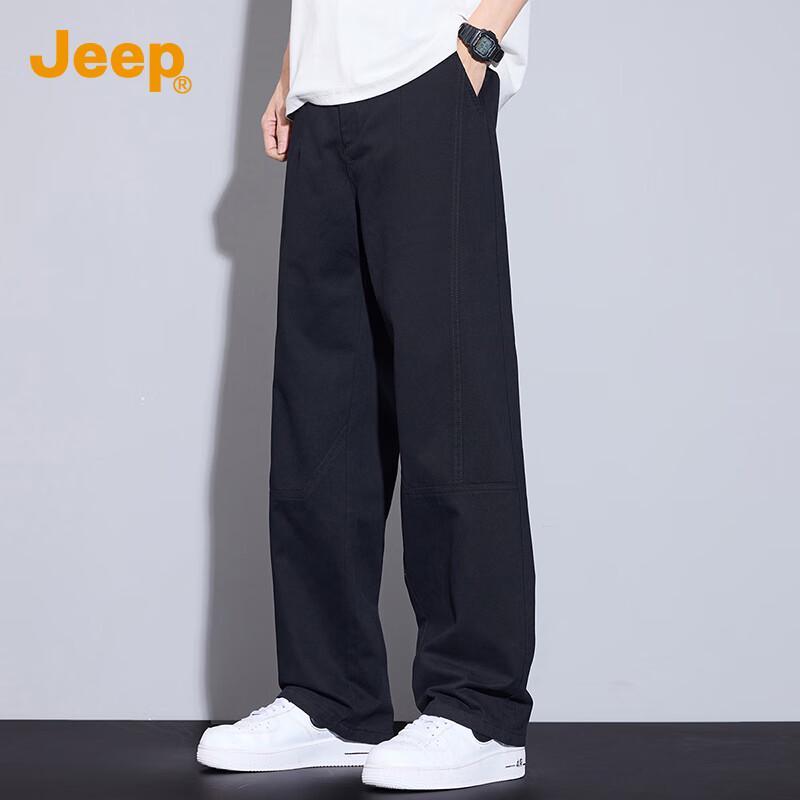 

JEEP Men s 2025 Loose Fit Pure Cotton Casual Pants XL