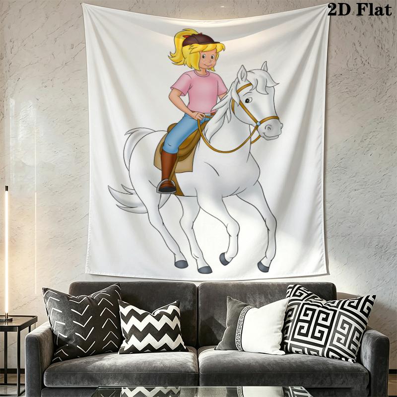 Bibi Blocksberg Wall Tapestry Aesthetic Wall Hanging Printed Fabric Blanket Decorative Tapestries for Bedroom Living Room Home Decor