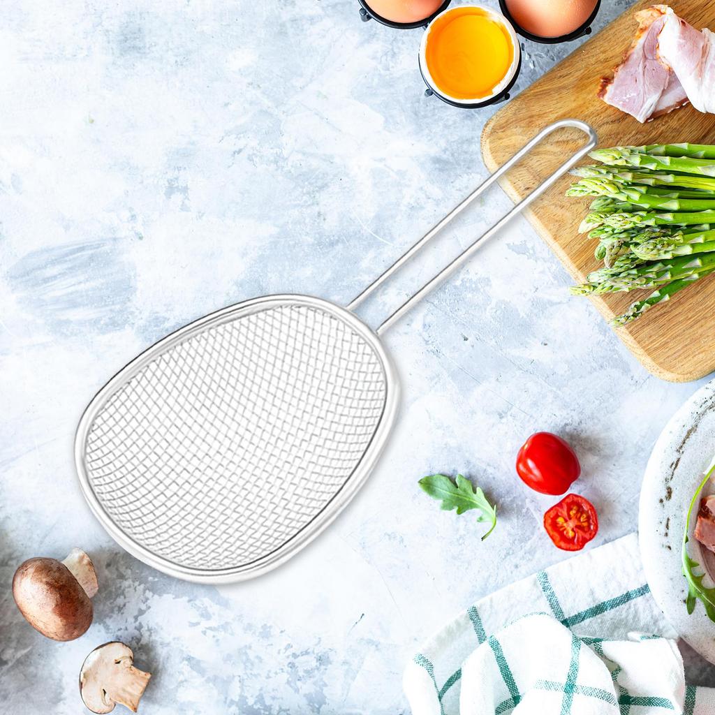 Food Dumpling Noodle Strainer, Smooth Surface Kitchen Utensils Anti Rust Kitchen Utensil Stainless Steel Mesh Noodle Strainer,