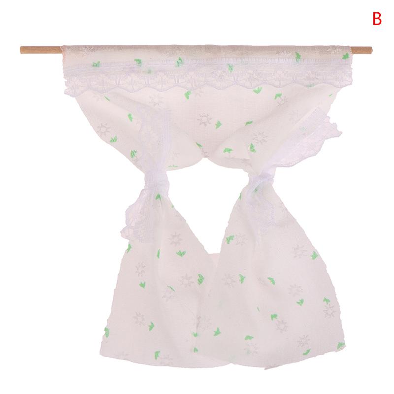 1Pc 1:12 Dollhouse Miniature Daisy Flower Curtain Lace Curtain House Furniture Model Decor Toy Doll House Accessories