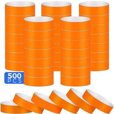 500 Pack Paper Wristbands for Events Neon Party Wristbands Colored Wristbands Waterproof Paper Club Arm Bands