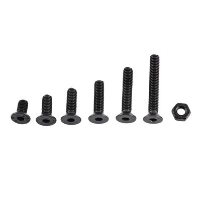 250pcs M3 Black Alloy Steel Hex Socket Screws Bolt With Hex Nuts Assortment(Flat Head)