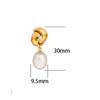 2026 French Vintage Baroque Pearl Stud Earrings - Intertwined Knot Gold Plated Dangle Earrings for Women Niche Jewelry