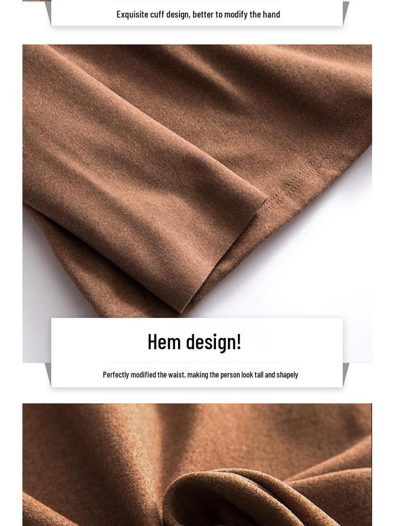 Men's Velvet Base Layer Semi-High Neck Fleece Long Sleeve Warm Top