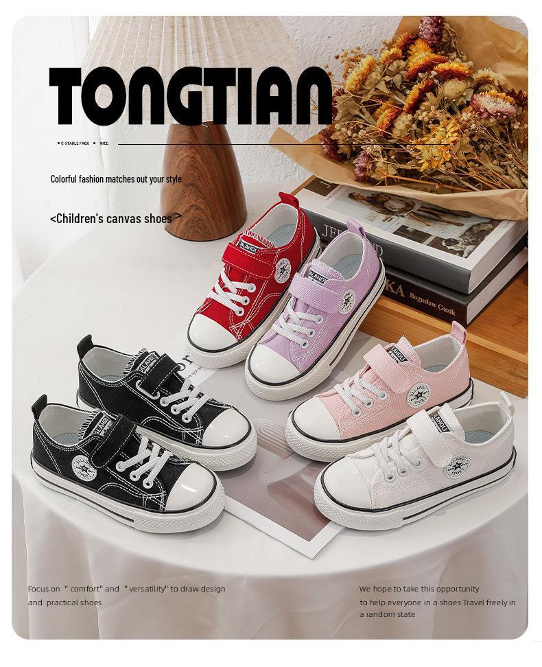 Kids' Unisex Canvas Shoes - Winter 2025 Style, Round Toe, High/Low Top, Soft Sole Board Sneakers for Students