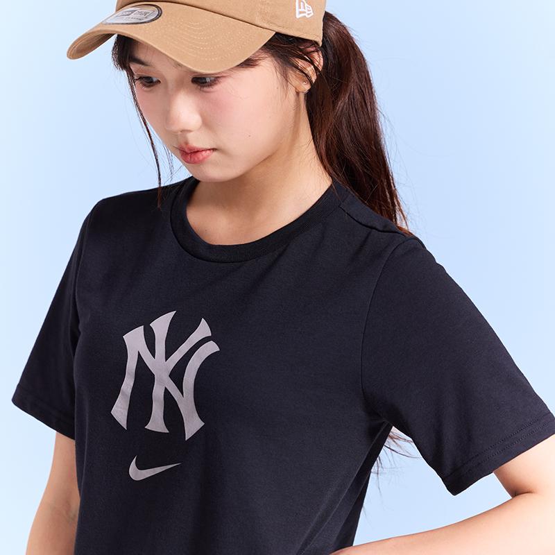Nike MLB T-Shirt New York Yankees Casual Versatile Sports Fashion Simple Stylish Printed Round Neck Short Sleeve Men Tops Black 3Z3B7NMGT-NYY