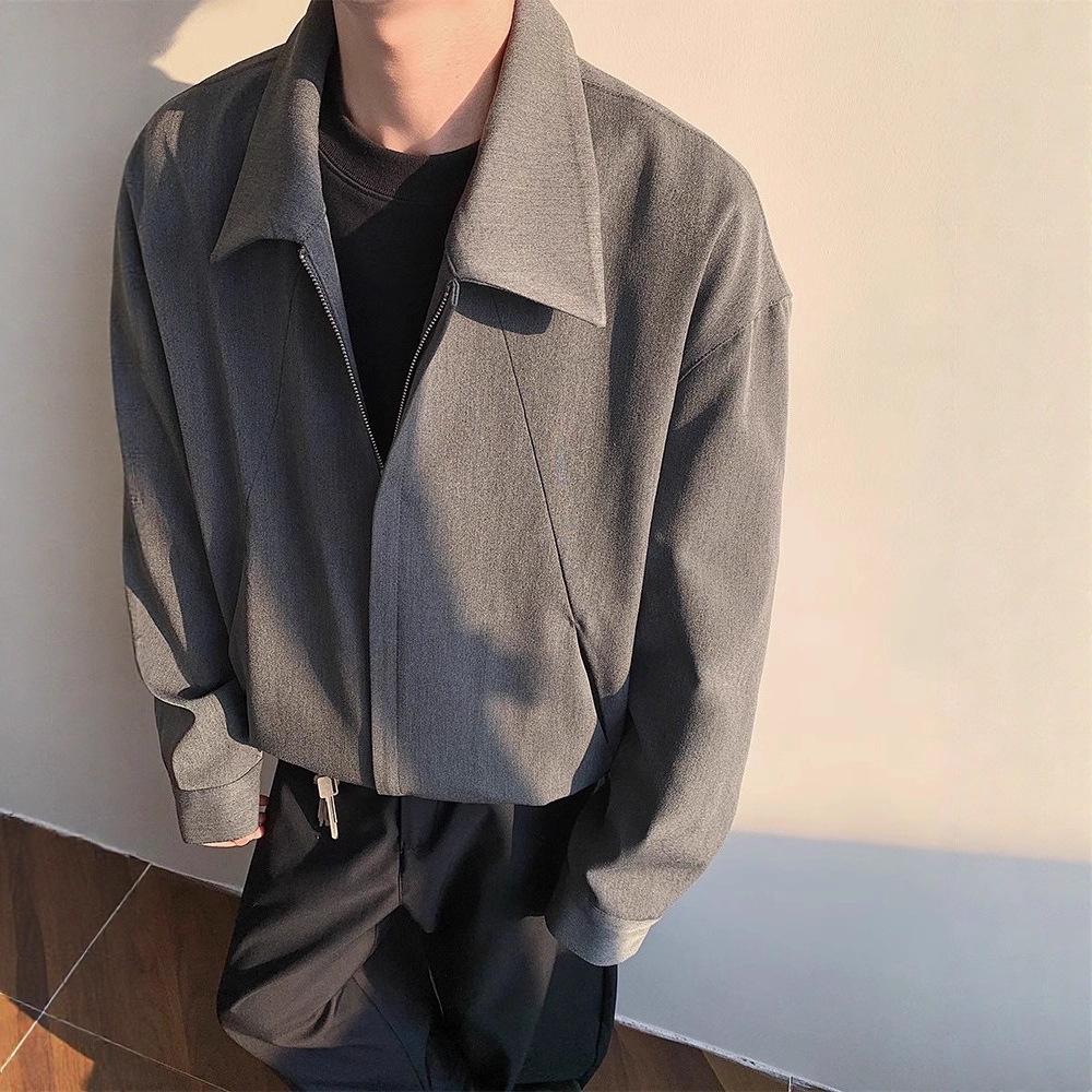 CleanFit Men's Deconstructed Short Suit Jacket - Autumn/Winter Straight Shoulder Silhouette with Lapel Overcoat