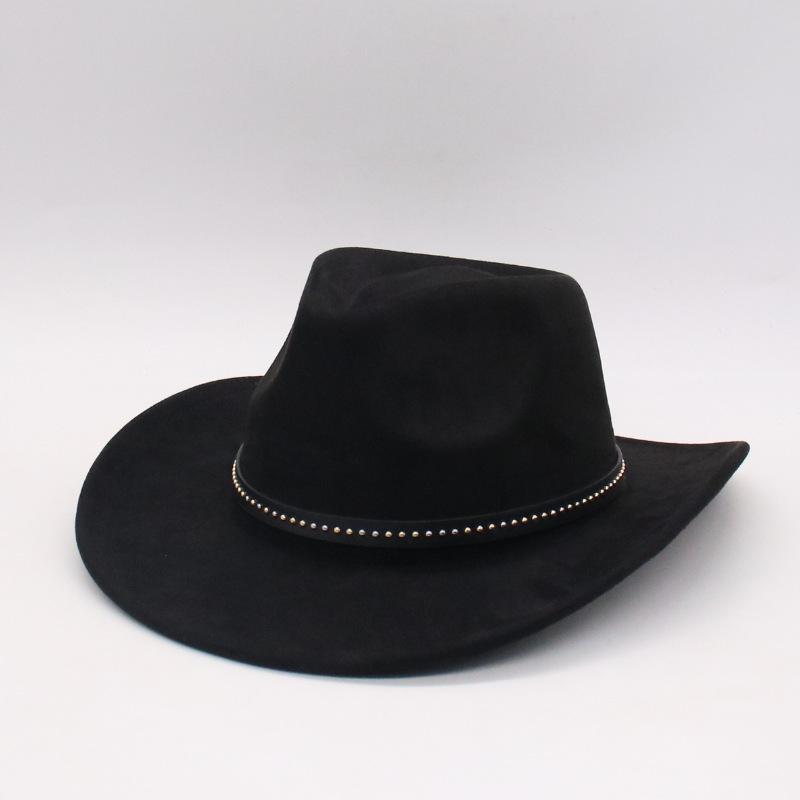 Felt Hat Retro Jazz Top Hat Woolen Hat Men'S And Women'S Western Cowboy Hat