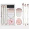 5pcs Makeup Brushes Set Foundation Contour Eyeshadow Blush Brush Powder Puff Portable Cosmetic Brushes Travel With Box