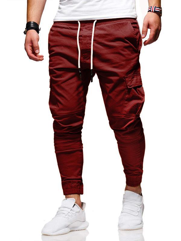 Klassieke Slim Fit Joggingbroek met 3D Patch, Trekkoord, Elastische Tailleband en Zakken voor Herfst en Winter