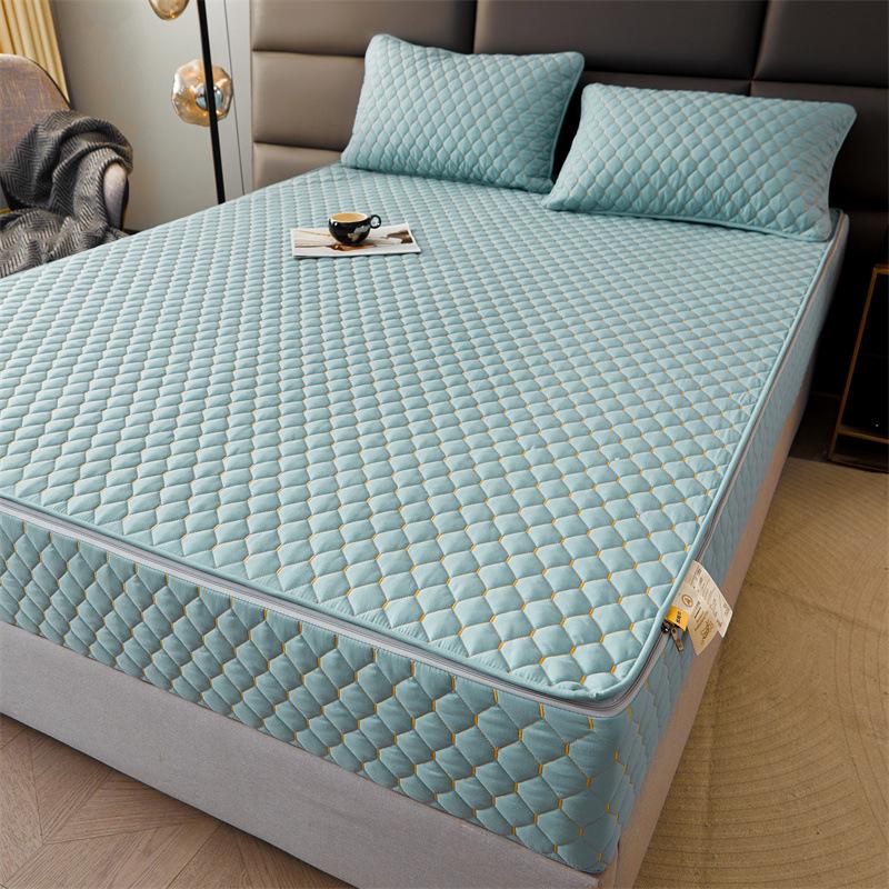 Brushed Cotton Soybean Quilted Fitted Mattress Protector – Six-Sided, 360° Coverage