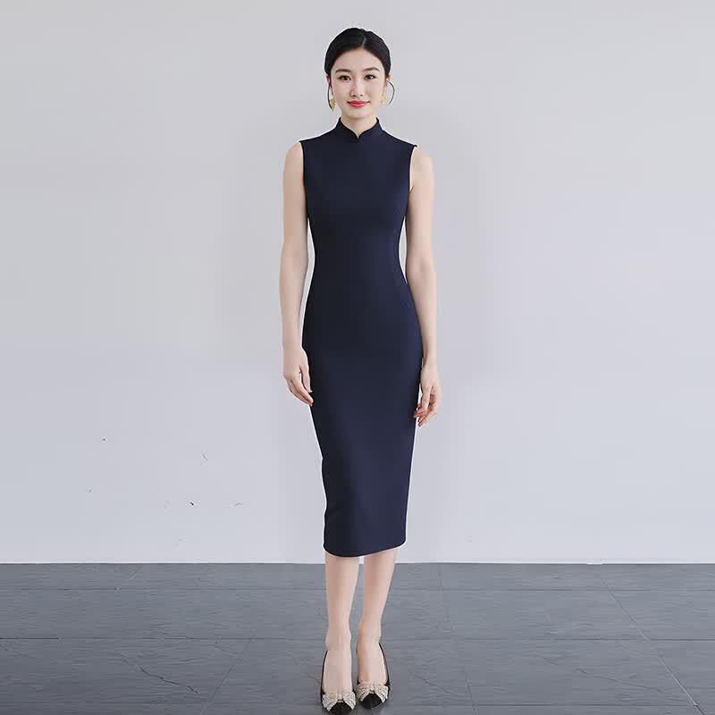 Conjunto de Vestido Traje Cheongsam Retro Estilo Chino Nuevo para Mujer Treloman