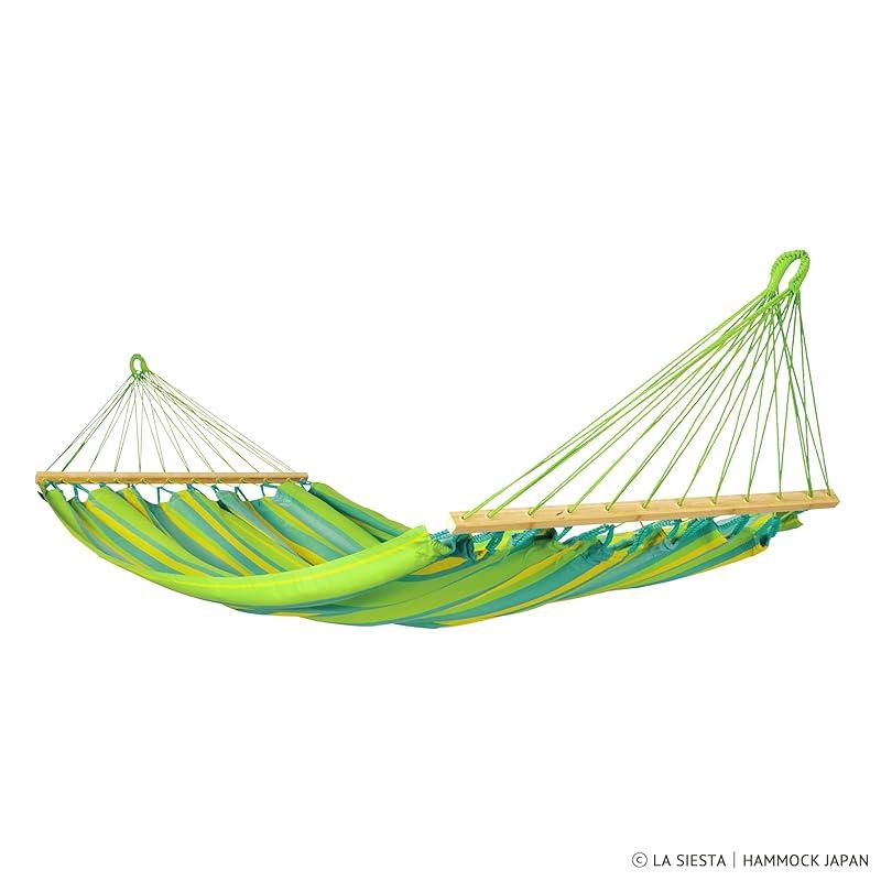 

LA SIESTA hammock with bar single size Alisio/Alisio [for 1 person] Made by Hamakutex for outdoor use ALR14 (Lime/Lime ALR14-48)