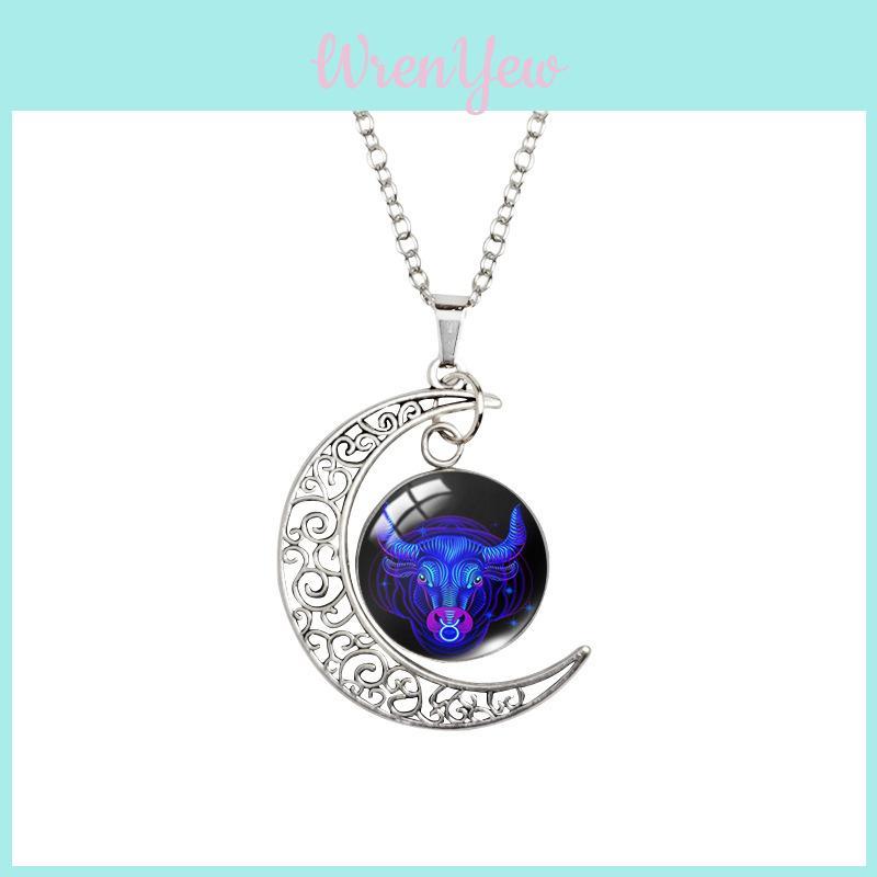 Stunning Zodiac Moonlight Gemstone Necklace In Geometric Design For Fashion Lovers